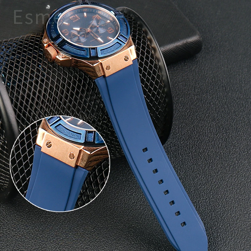 For Guess Men\'s Crocodile Pattern Genuine Leather W0247G3/W0040G3/W0040G7 Cowhide Watch Strap 22mm