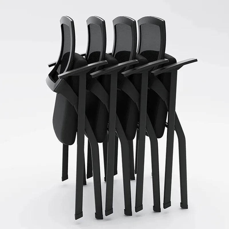 Foldable Training Chair with Writing Tablet Mesh Back Conference Chair Padded Seat Foldable Office Meeting Chair