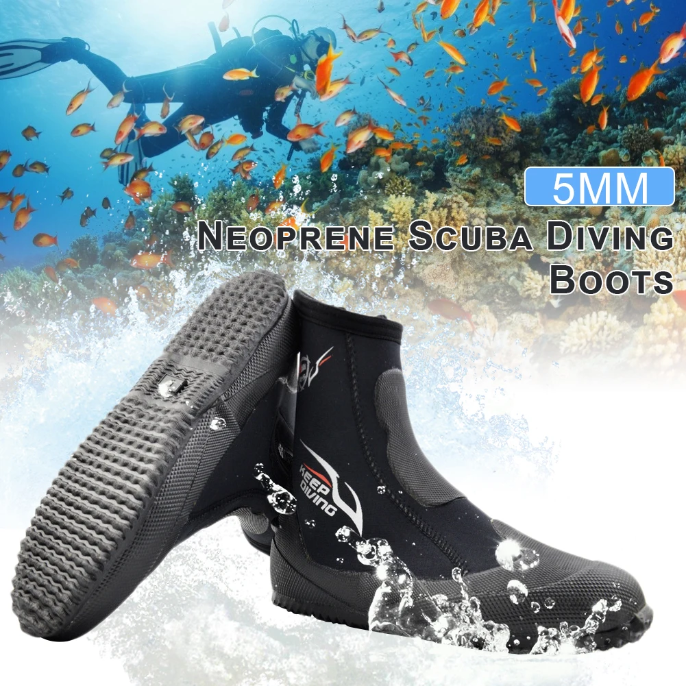 5MM Neoprene Scuba Diving Boots Water Shoes Vulcanization Winter Cold Proof High Upper Warm Fins Spearfishing Shoes Men Women