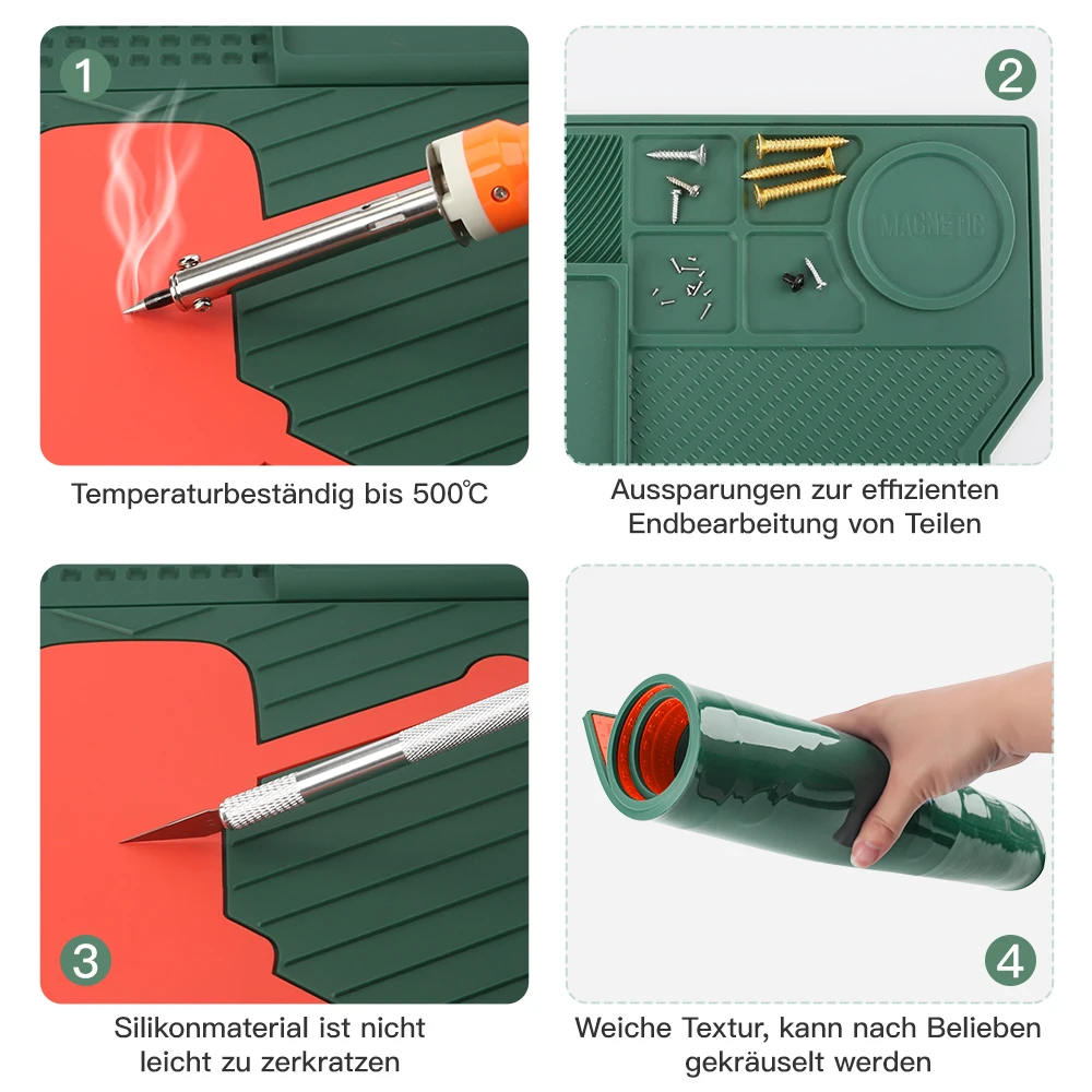ESD Heat Insulation Working Pad Soldering Station Iron Phone Computer Repair Mat Magnetic Heat-resistant BGA Insulator Platform