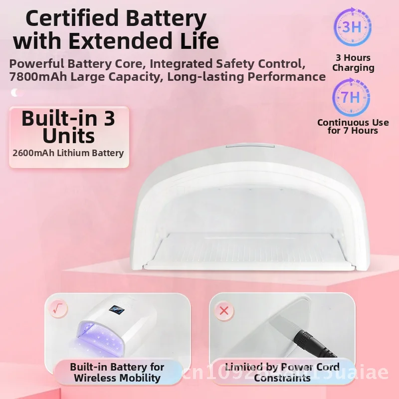S10 lâmpada de armazenamento de energia sem fio para unhas 66W fototerapia de alta potência lâmpada LED de longa resistência para máquina de polimento de arte em unhas