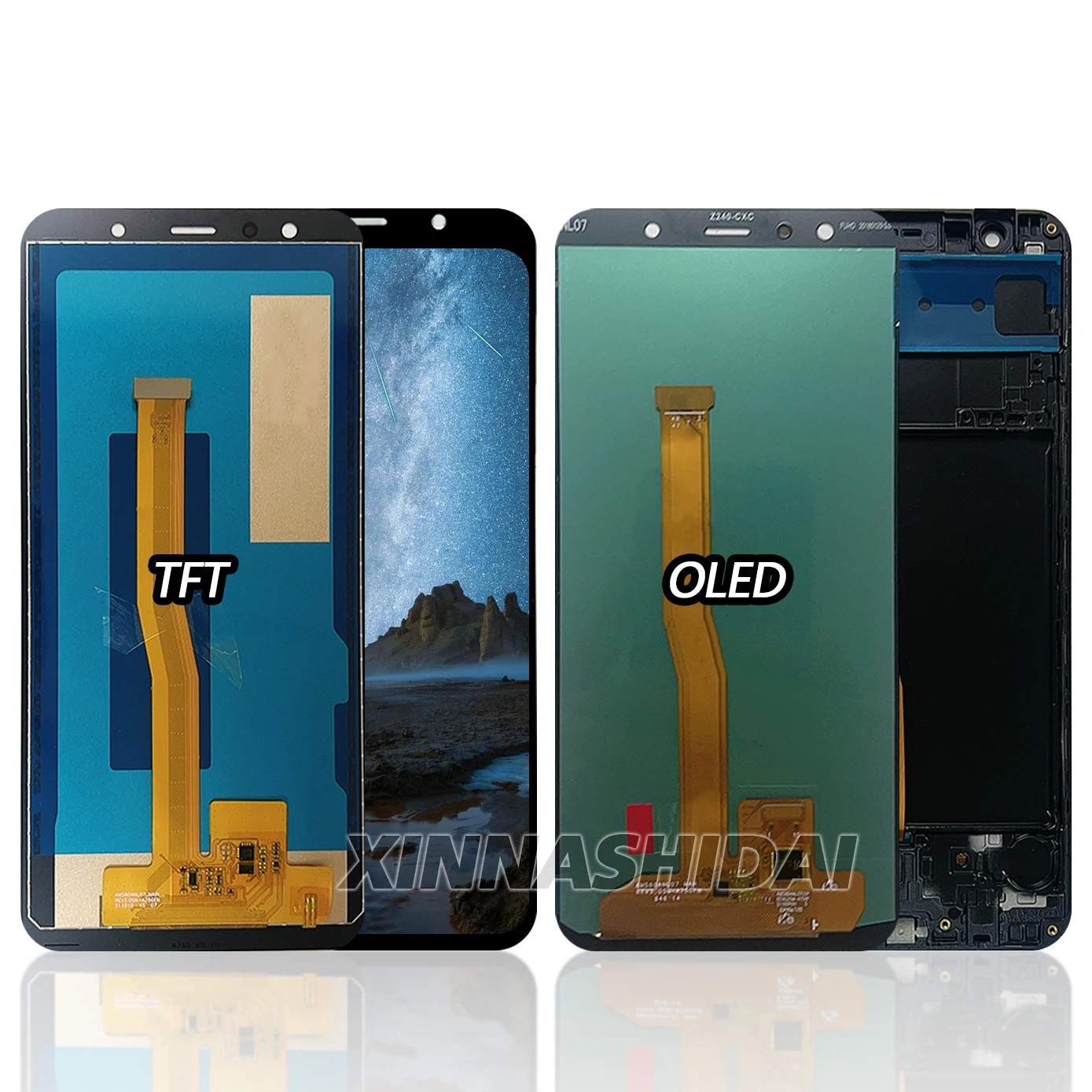 OLED/TFT LCD-Display für Samsung Galaxy A7 2018 A750 SM-A750F A750FN LCD-Touchscreen-Rahmen-Digitizer-Baugruppe Ersatzteile
