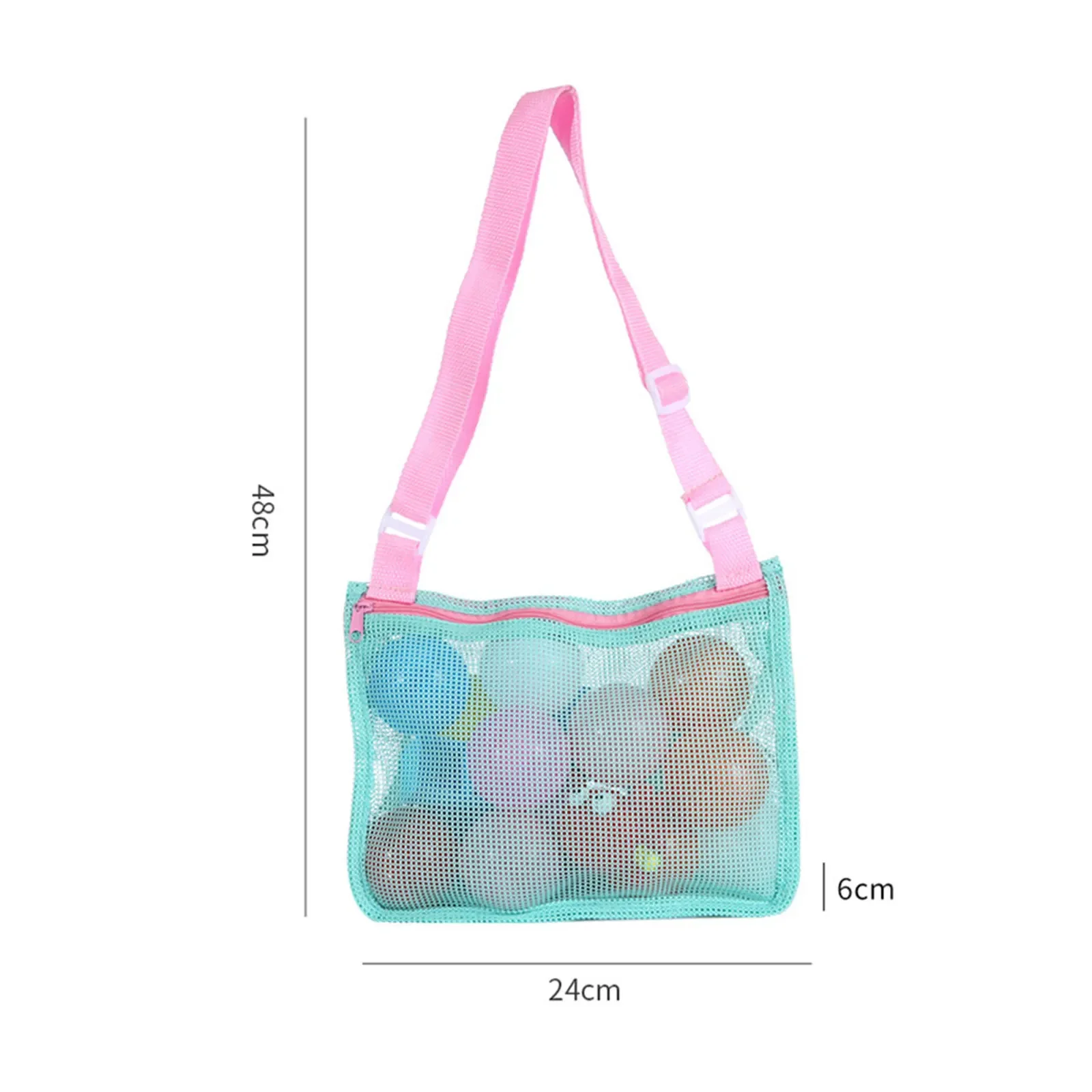 Beach Mesh Hollow Bag Sand Toys Totes Kids Shell Collecting Little Girls Boys Vacation Playing borsa a tracolla leggera