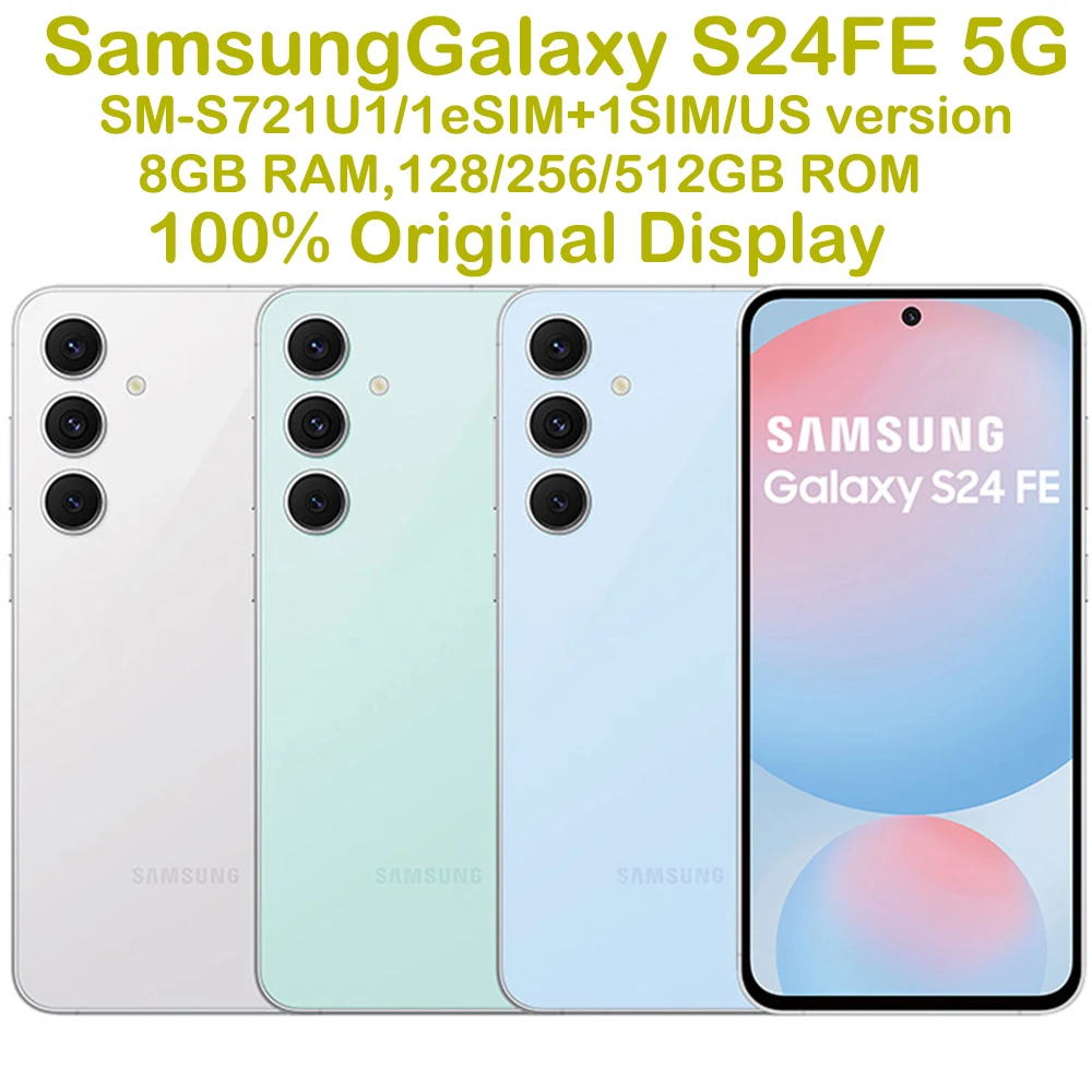 

Samsung Galaxy S24FE 5G S721U1 Android Smartphone 6.7-inch AMOLED Screen 4700mAh Samsung Phone 5000MP US Version Original Unlock