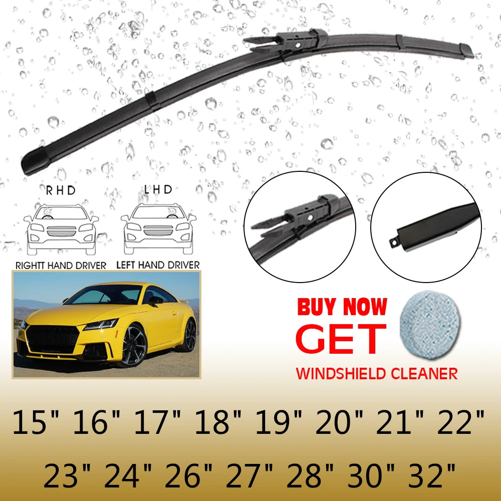 

Wiper Blade Pinch Type 15"16"17"18"19"20"21"22"23"24"26"27"28"30"32" Windscreen Windshield Rubber LHD/RHD Hybrid Car Accessories