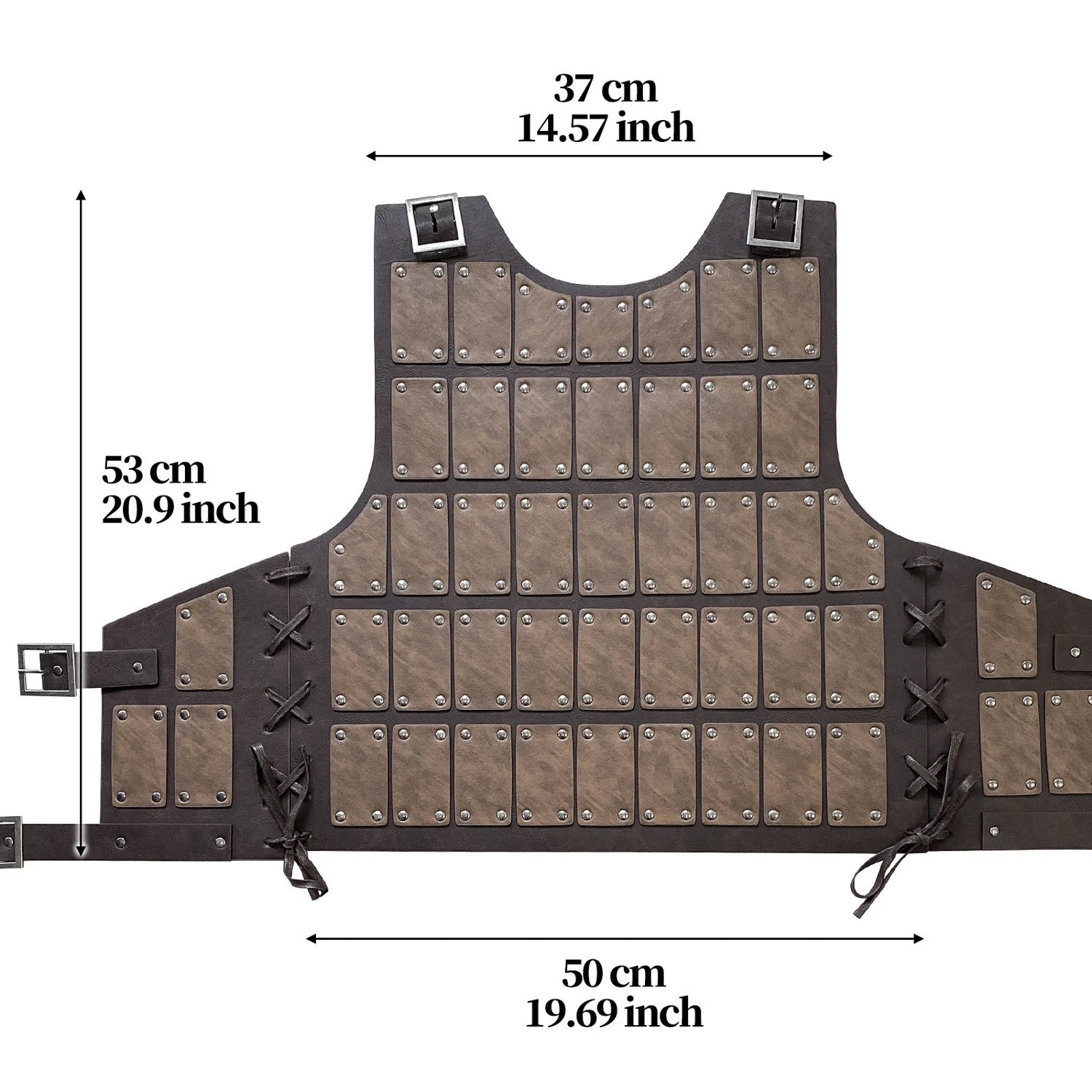 Medieval Studded Leather Armor, Retro Mercenary Body Armor Faux Leather, Adjustable Chest Armor for LARP Clothing