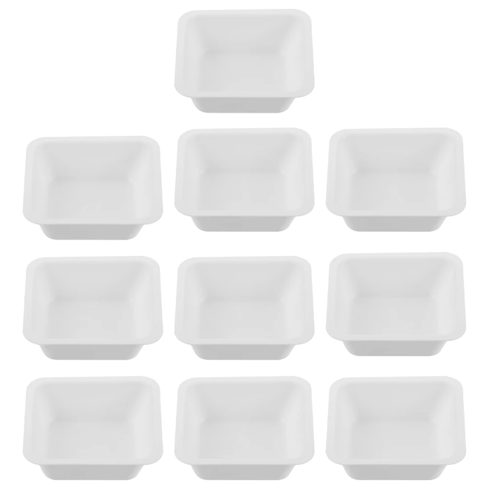 10pcs Boats Plastic Weighing Plate Smooth Surface Accurate Pour-Outs Chemical Static Resistant Lab Weighing Dish Tray