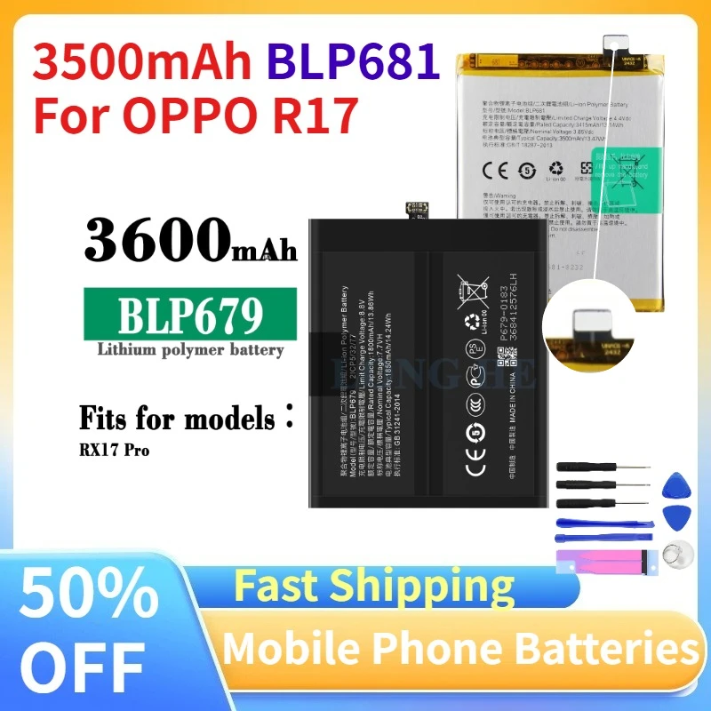 

3500mAh BLP681 3600mAh BLP679 Mobile Phone Battery for OPPO R17 for OPPO R17 Pro R17pro Replacement Batteries High-Quality