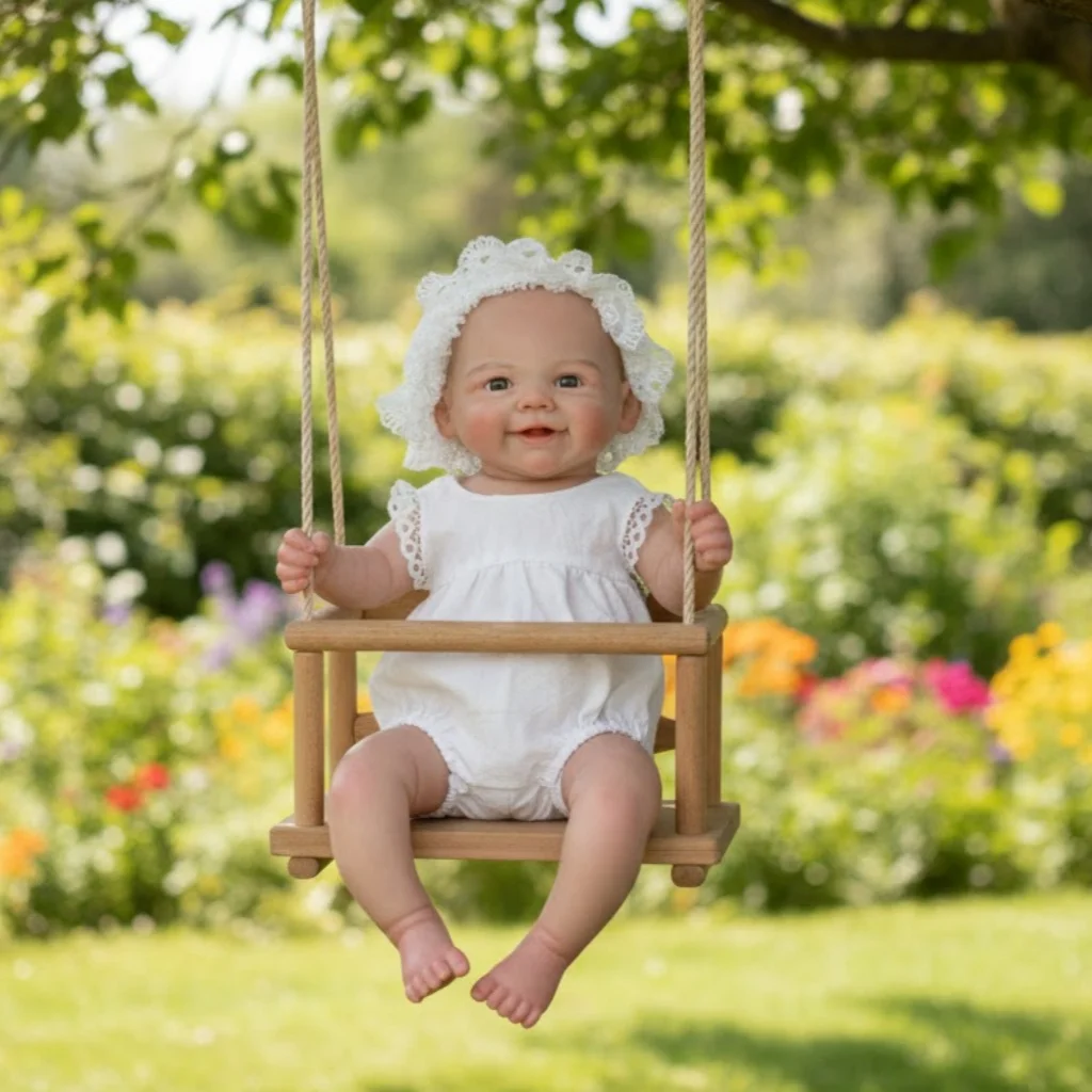 AnjoDoll 33cm Vivienne Girl dos juegos De ropa muñeca Reborn pintada cuerpo completo silicona muñecas para bebés recién nacidos Corpo De silicona