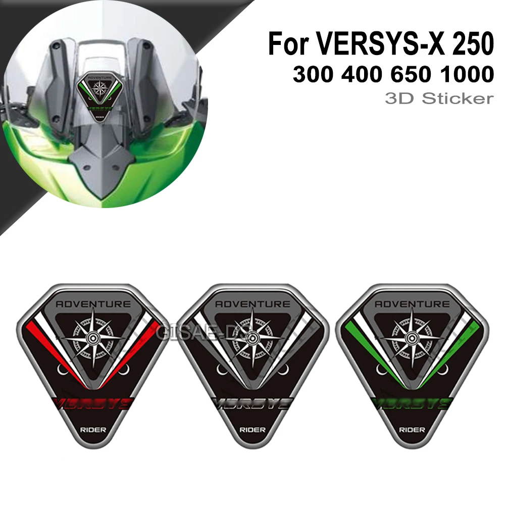 

For Kawasaki VERSYS VERSYS-X 250 300 400 650 1000 Adventure Tank Pad Decals Luggage Cases Stickers Windshield