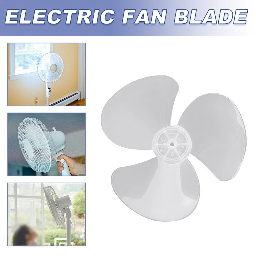 

16 Inch Plastic Fan Blade Three-leaf Blade Household Standing Pedestal Fan Blades Table Desk Cooling Fan With Nut Covers