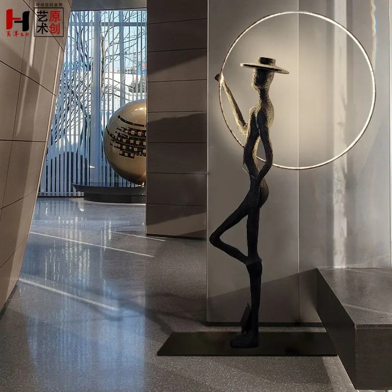 YJQ outdoor park FRP luminous task sculpture shopping mall FRP sculpture ornament