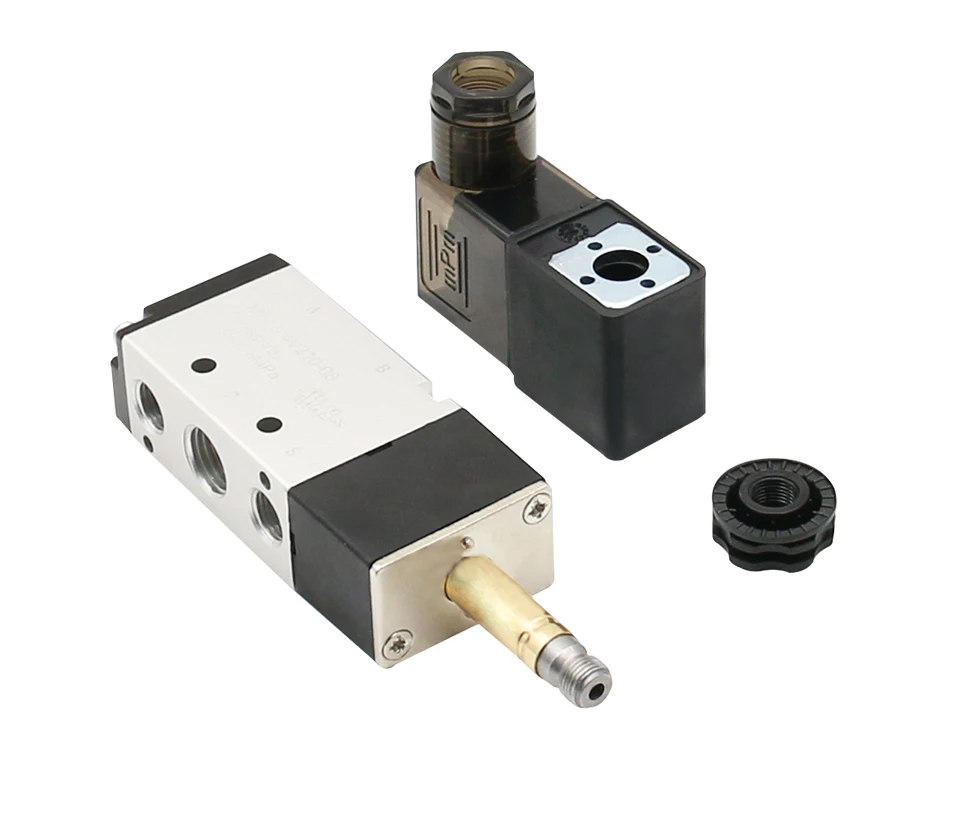 صمام لولبي Pneumatic Electric Solenoid Valve 5 Way 2 Position Control Air Gas Magnetic 4V210-08 12V 24V 110V 220V Coil Volt الغاز والوقود — تفصيل 3