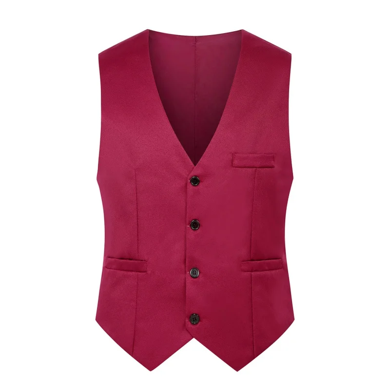 New British Fashion Men\'s Suit Vest Slim Fit Male Waistcoat