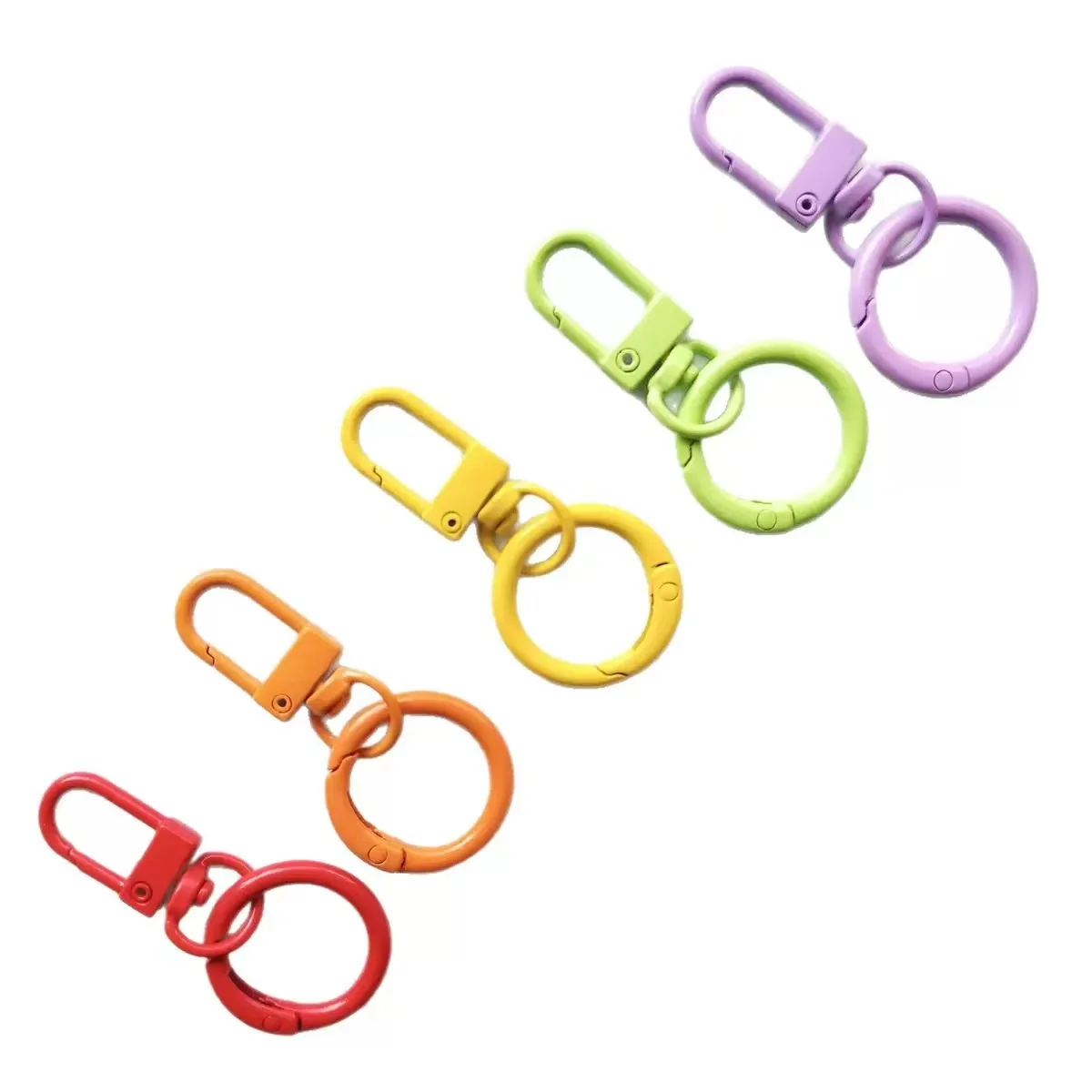 10/20/50pcs Random Color Keyring Lobster Clasp Hooks With Adjustable Buckle For Making Keychain DIY Bags Doll Hook Jewelry image 4
