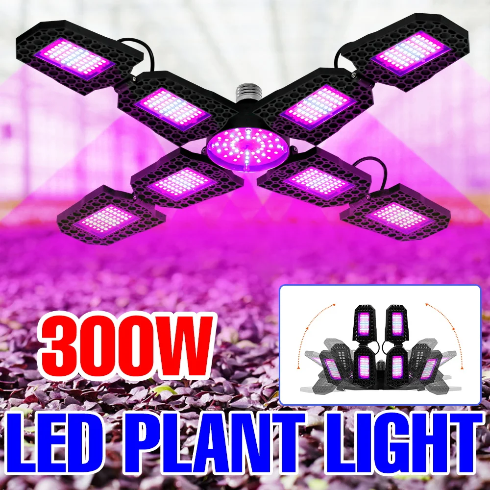 

300W Full Spectrum Plant Lights 220V Indoor LED Grow Bulb E27 Foldable Greenhouse Tent Fruit Flower Vegs Cultivation Lighting