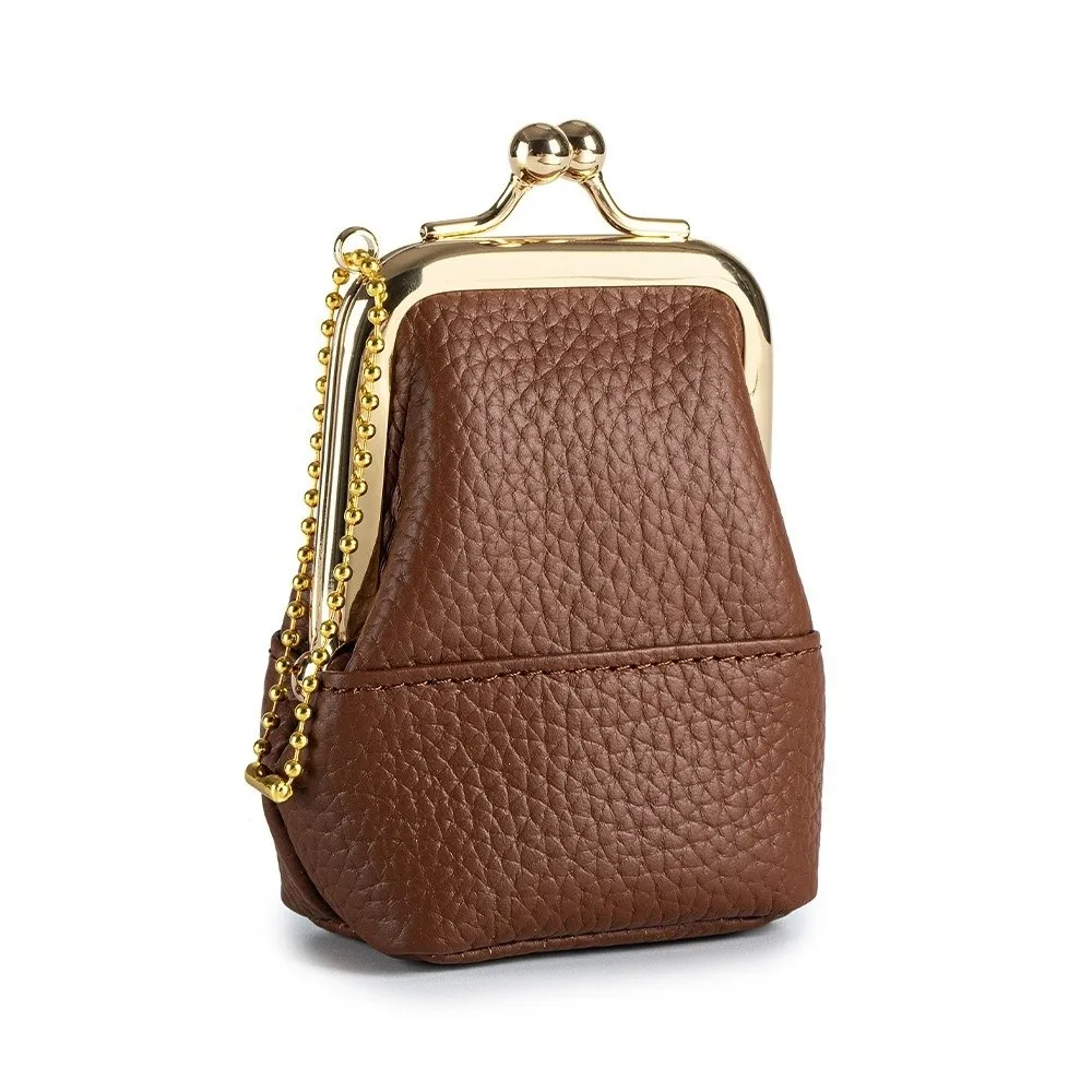 PU Leather Kisslock Coin Purse Tiny Size Women Design Compact Mini Bag Multi-purpose Kisslock Closure Lipstick Holder