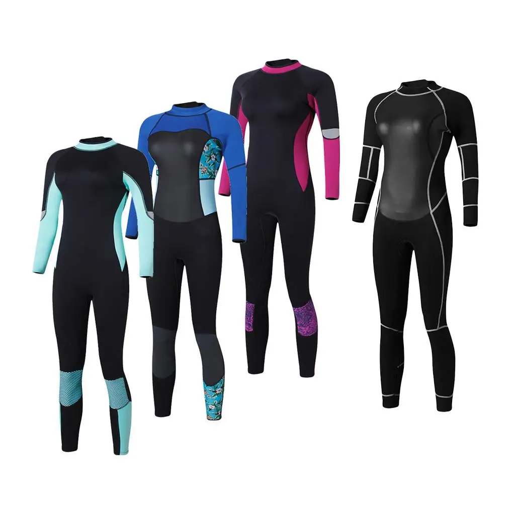 Women 1.5mm Full Body Wetsuit & Back Zipper, Long Sleeve - UPF 50+ Sun