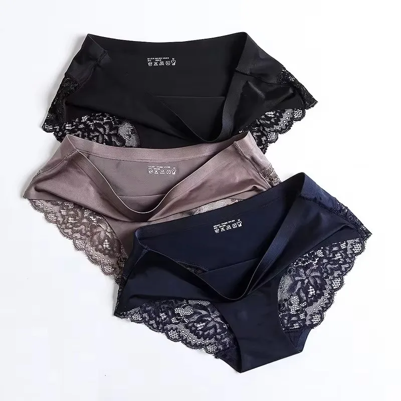 1/2/3/6pcs Seamless WomenComfort Lace Briefs Hollow Out Panties Set Underwear Low Rise Female Sport Panty Soft Lady Lingerie