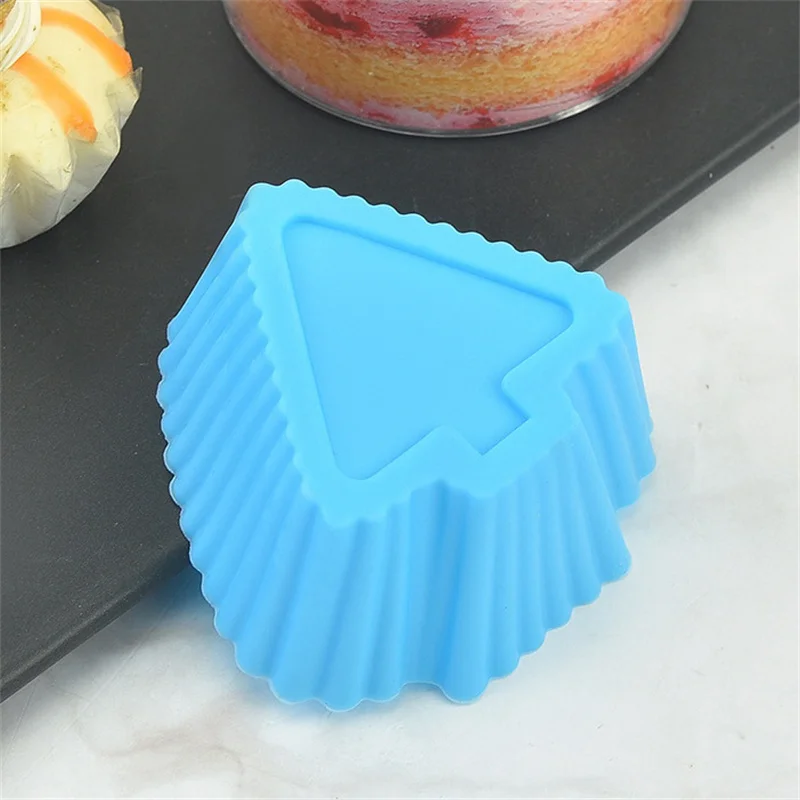 Copos De Bolo De Silicone Em Forma De Árvore De Natal, Molde De Cozimento Artesanal, Torta De Cozinha, Muffin, Bolo, Pudim