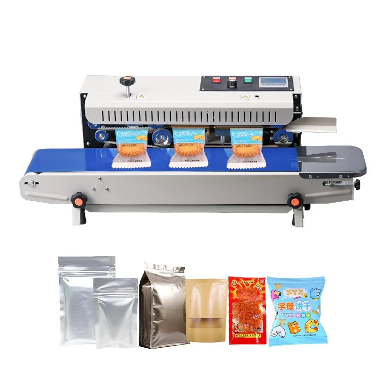 FR900 Semi Automatic Continuous Bag Sealing Machine Small Food Pouch Tea Coffee Heat Sealing Machine for Plastics Packages