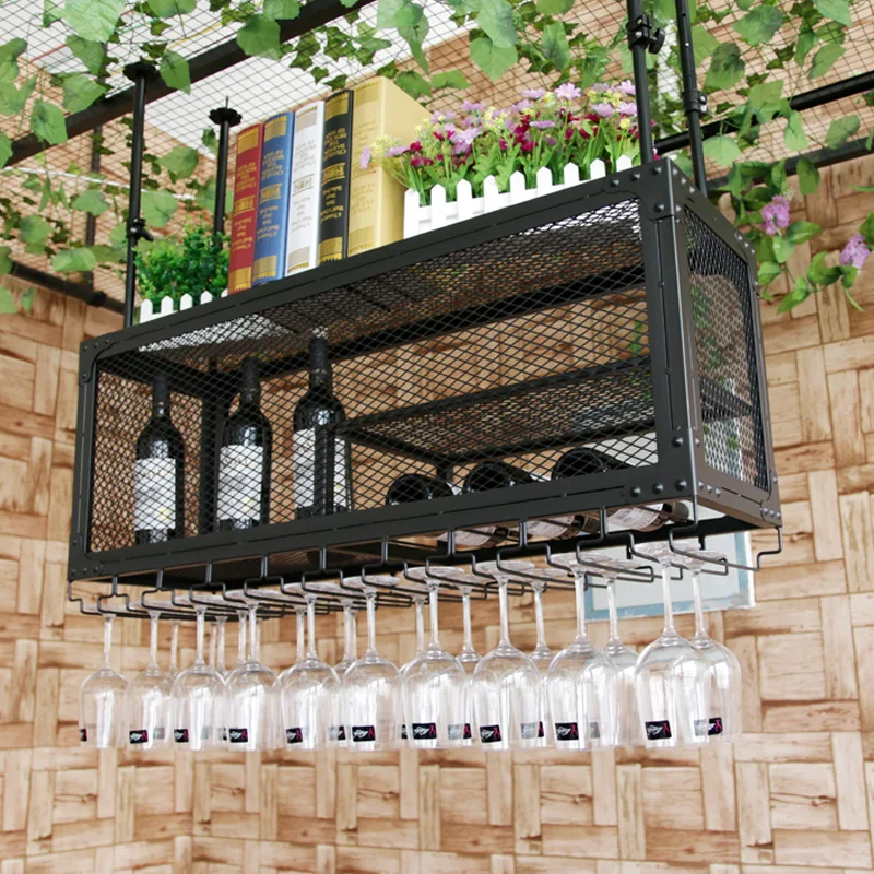 

Red wine rack display glass upside down