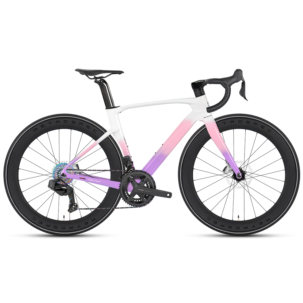 تويتر تورنادو ألتيميت EDS TX7100 ناقل الحركة الإلكتروني 24 سرعة، كابل داخلي، دراجة طريق من ألياف الكربون، فرامل قرص الزيت الهيدروليكي #2