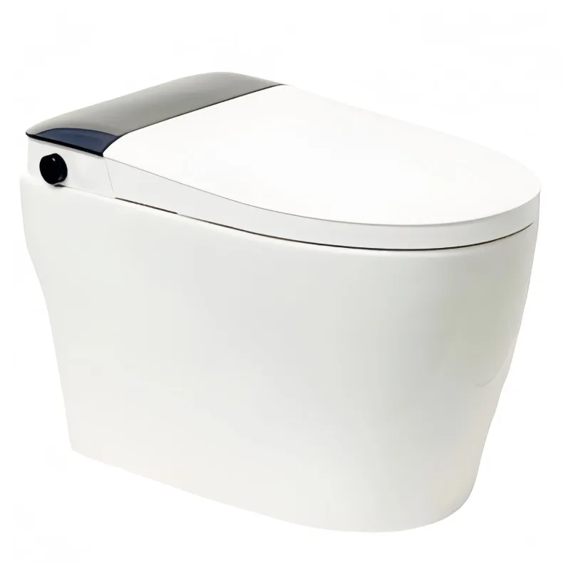 Plug-in-free, light smart toilet, built-in water tank, kick flush, multiple cleaning, splash-proof foam shield, antibacterial to