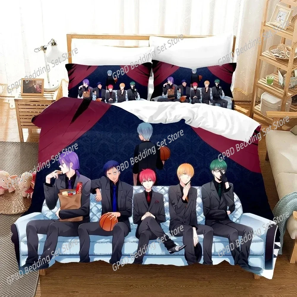 

Kurokos Basketball Bedding Set Anime Comforter 3D Print Luxury Duvet Cover Set Home Textile Queen King Single Size Cartoon Boys