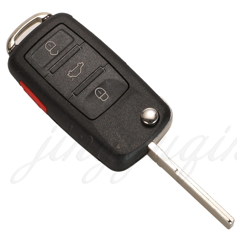 Jingyuqin Keyless Go Fob 3 + 1Panic 4 przyciski 315MHz zdalny klucz składany do VW Volkswagen Touareg Phaeton 3D0959753AK ID46 7942 Chip