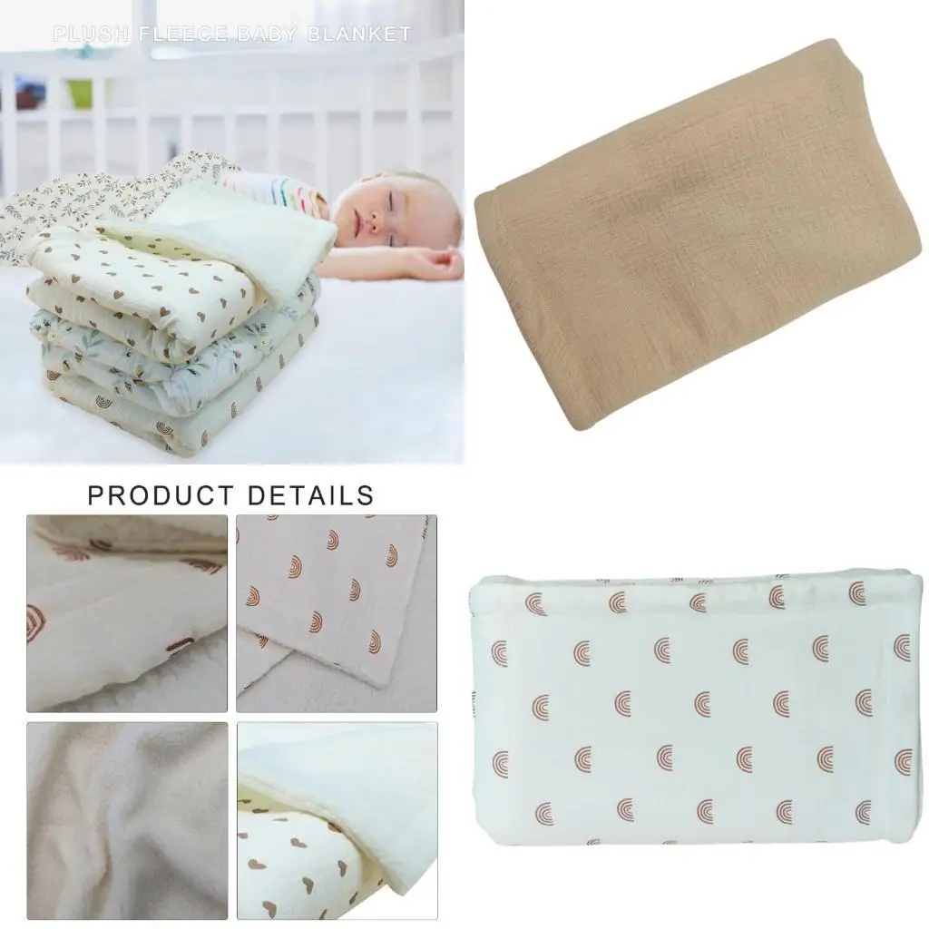 

U13F Baby Blanket Thickened Warm Double Layer Newborns Strollers Cover Comfortable