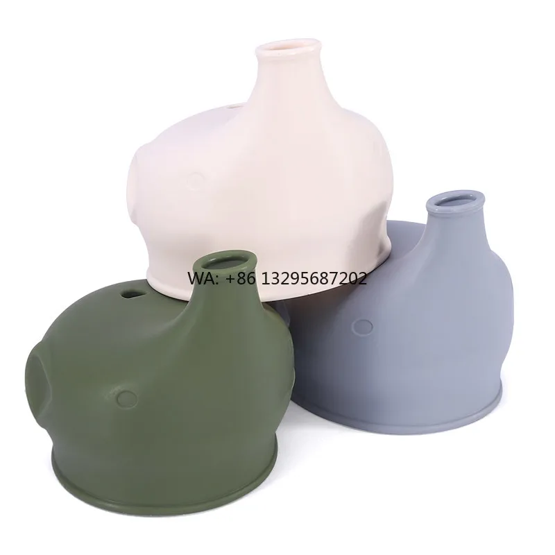 

10pcs Custom Color Universal Fit Lid Food Grade BPA Free Baby Toddler Drinks Elephant Silicone Spill Proof for Drinks