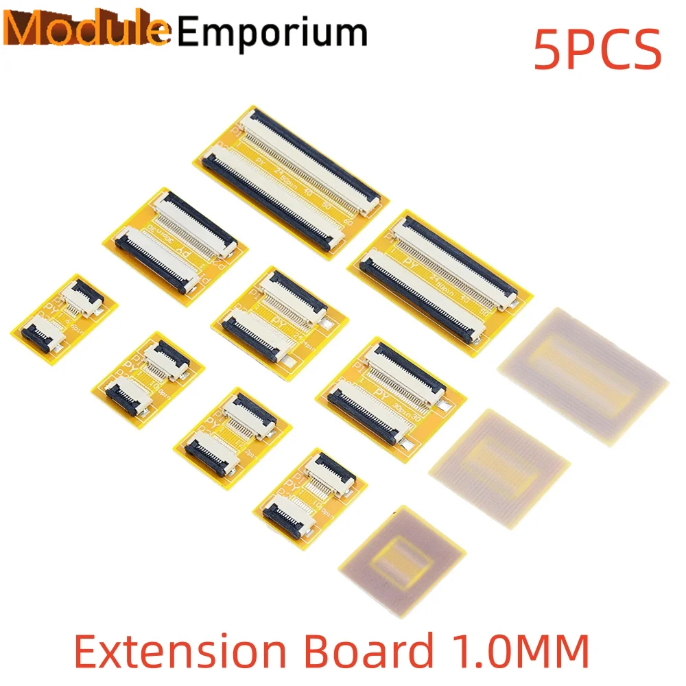 5pcs 1.0mm spacing 6P/8/10/16/20/24/40/-60P FPC/FFC flexible ribbon cable flat cable extension board