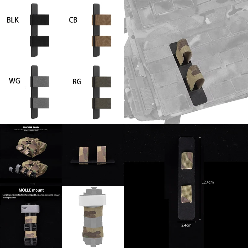 Staffa per laccio emostatico tattico MOLLE, supporto per piastra in nylon elastico, fissaggio rapido taglia SOFT-T, piastra di montaggio per gilet
