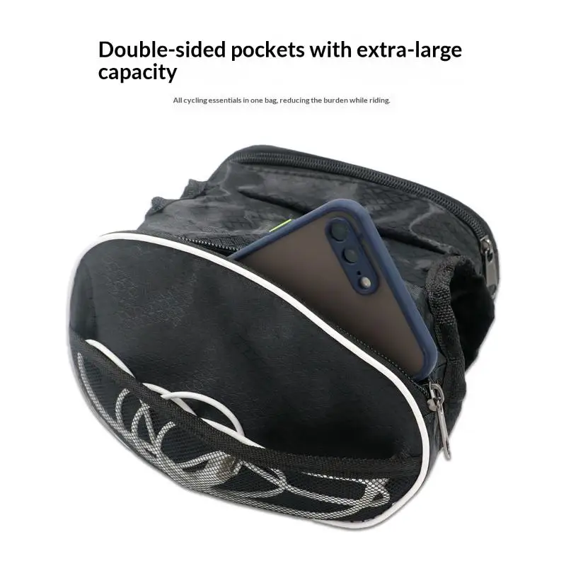 New Bicycle Front Handlebar Bag Large-capacity Outdoor Cycling Bike Phone Mount Bags Bike Basket With Reflective Strip