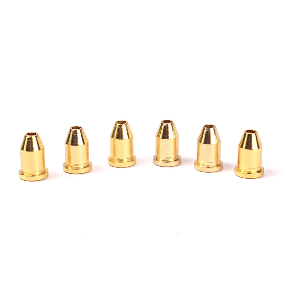 

6pcs Golden Guitar String Through Body Ferrules Durable Bushing Mounting Buckle For Repair Build Compatible With Bullet Strings