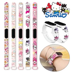 Sanrio My Melody Strap for Xiaomi Mi Band 7 6 5 4 3 Silicone Bracelet Wrist Straps Cartoon Replacement Smartwatch Wristband