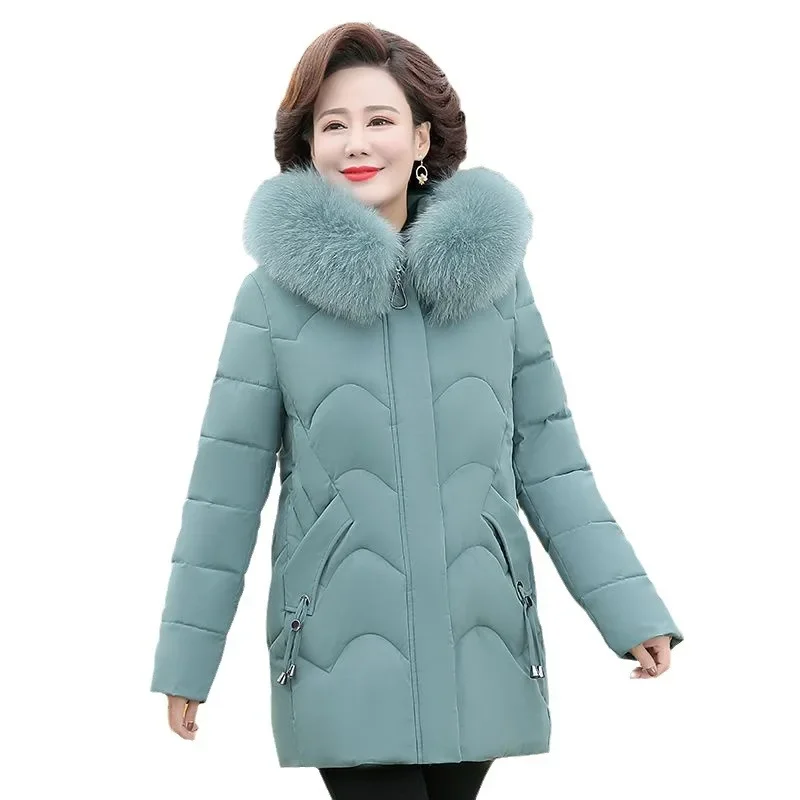 2024 Mom's Thick Down Cotton Jacket Medium to Long