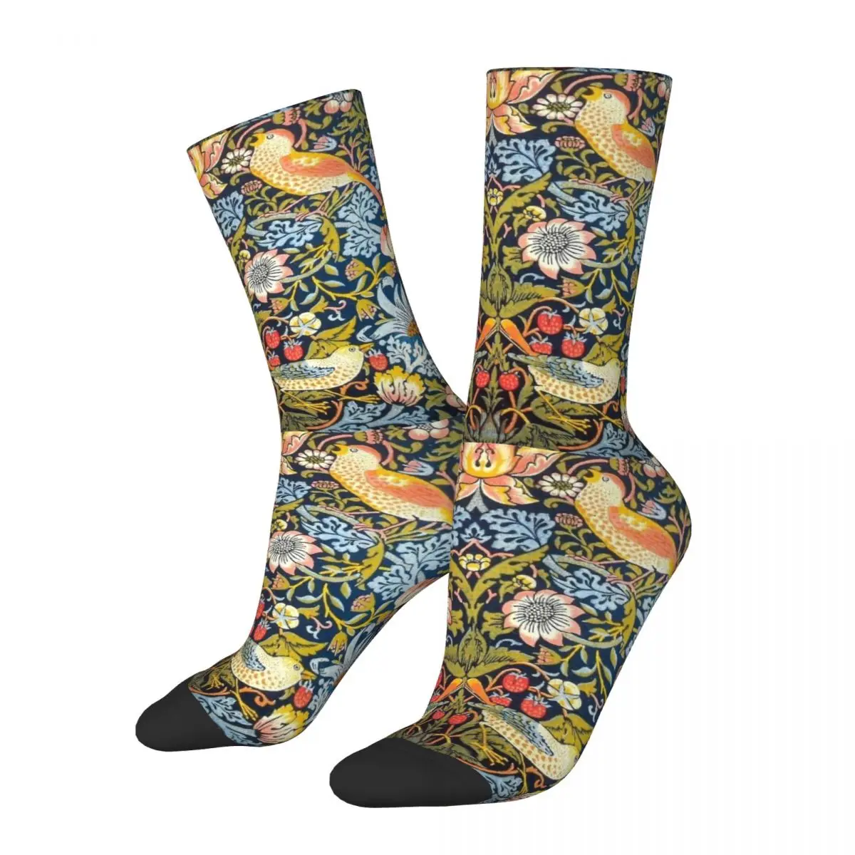 

Fashion Men's Socks Casual William Morris Strawberry Thief Design 1883 Sock Polyester Skateboard Women Socks Spring Summer