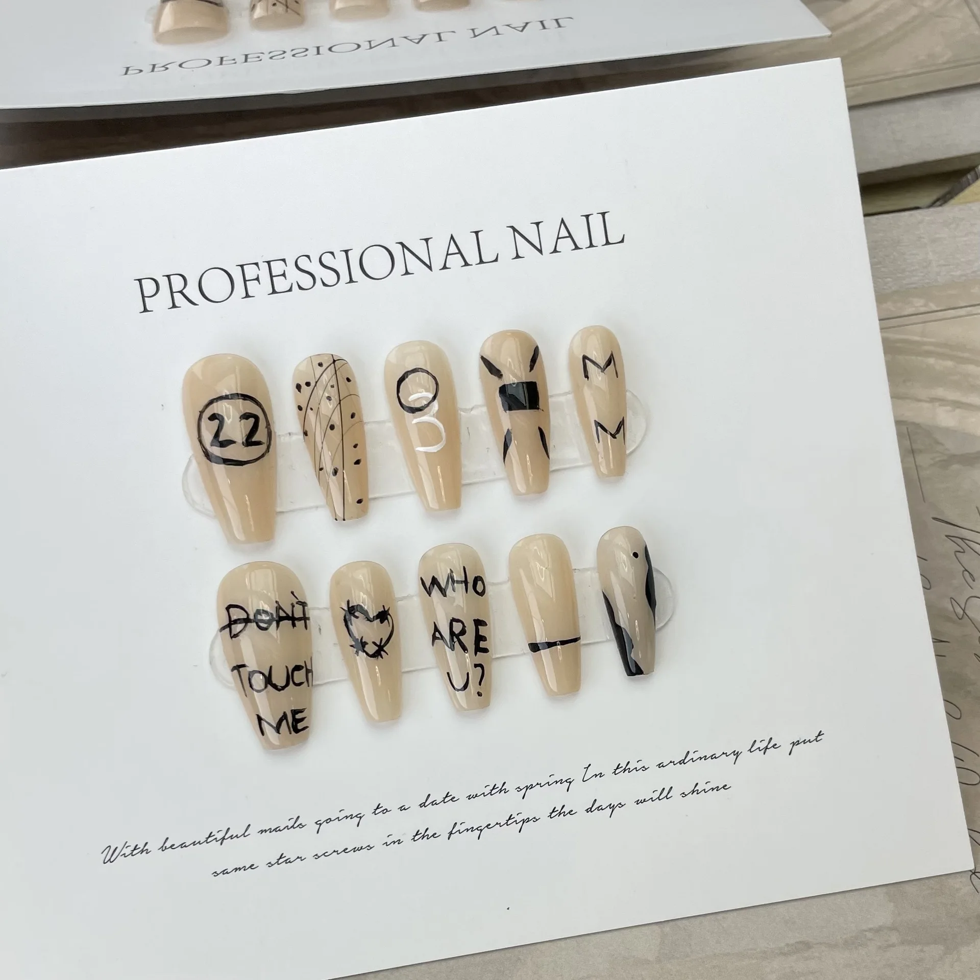 10PCS Handmade Advanced Korean style False Nails With Design Full Cover Art Painting Nail Art Wearable Press on Nails