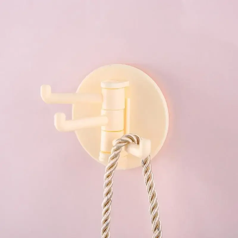 Self Adhesive Sticky Kitchen Home Bathroom Key Bag Coat Hanger Storage Hanging Holder Rack with 3 Foldable Arms Swivel Wall Hook