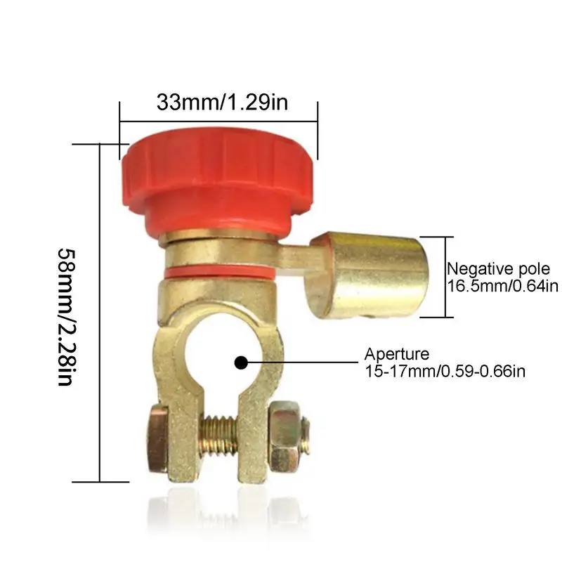 Isolador de bateria de carro, desconexão automática, botão de corte, design anti-vazamento, cobre, resistente, isolador de bateria para carro, rv