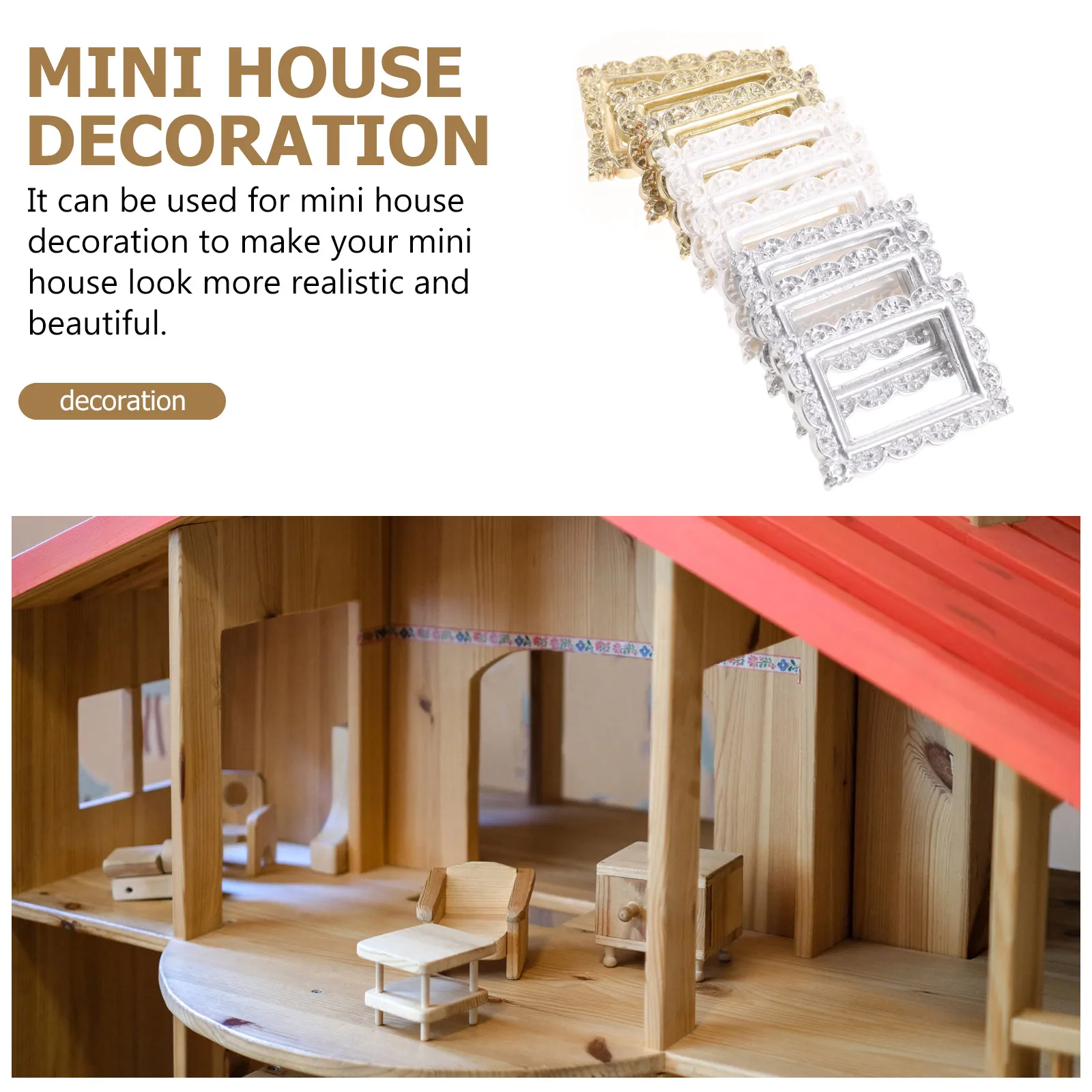 

9 Pcs Decorative Retro Photo Frame Decoration Picture Prop Vintage Mini Resin Miniature Frames