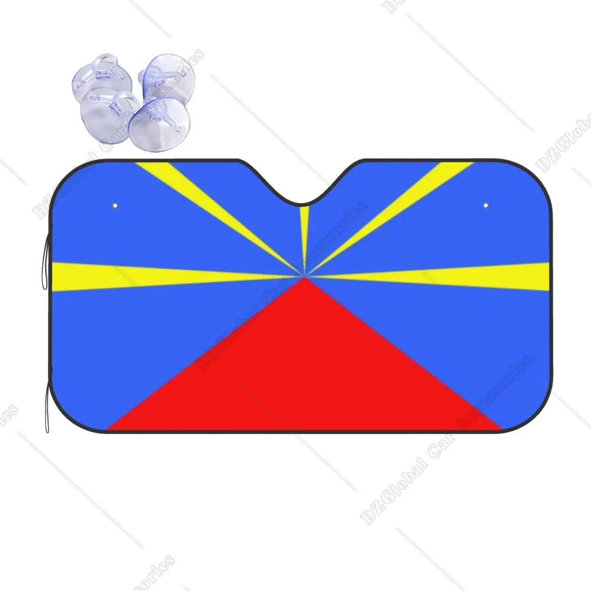 Custom 974 Reunion Island Flag Car Windshield Sunshade Foldable Reunionese Proud Sun Blocker Car Window Shades