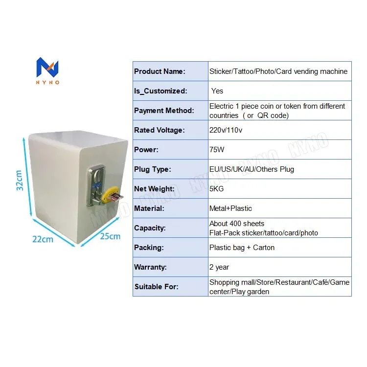 New design of fully automatic sticker tattoo vending machine ppokemon vending machine About 400 sheets