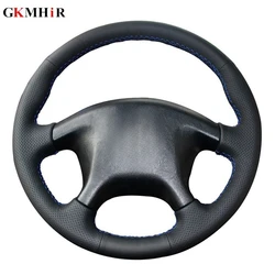 Black Artificial Leather DIY Hand-stitched Car Steering Wheel Cover for Mitsubishi Pajero Old Mitsubishi Pajero Sport