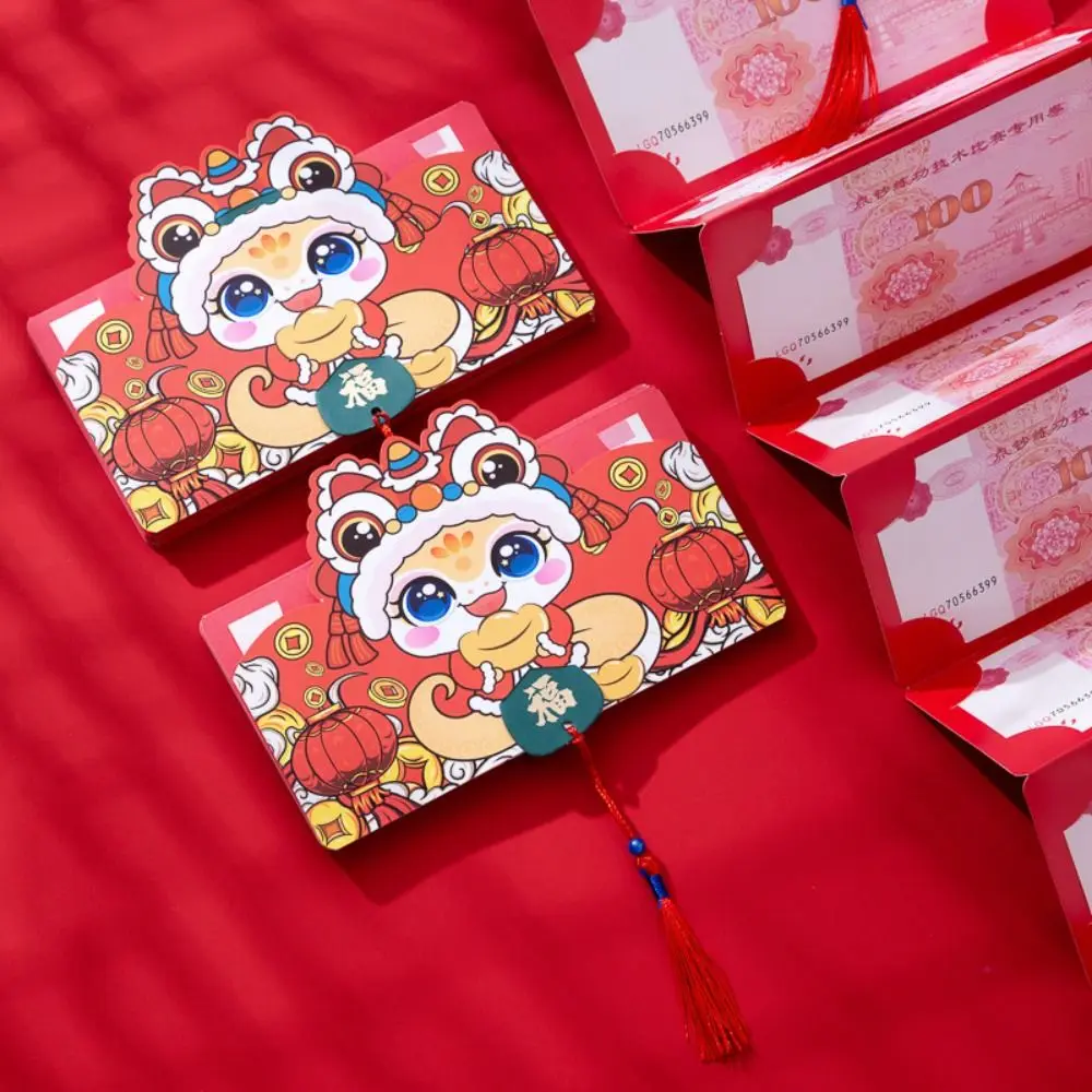 2025 New Year Packet Red Envelope Dragon Pattern Best Wishes Blessing Bag DIY Packing Luck Money Bag Red Pocket Wedding Birthday