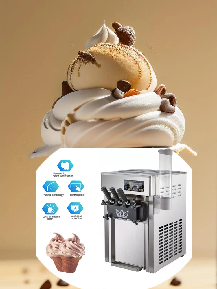 

Mini Ice Cream Machine Compact Commercial Equipment with Competitive Automatic Soft Serve Ice Cream Maker