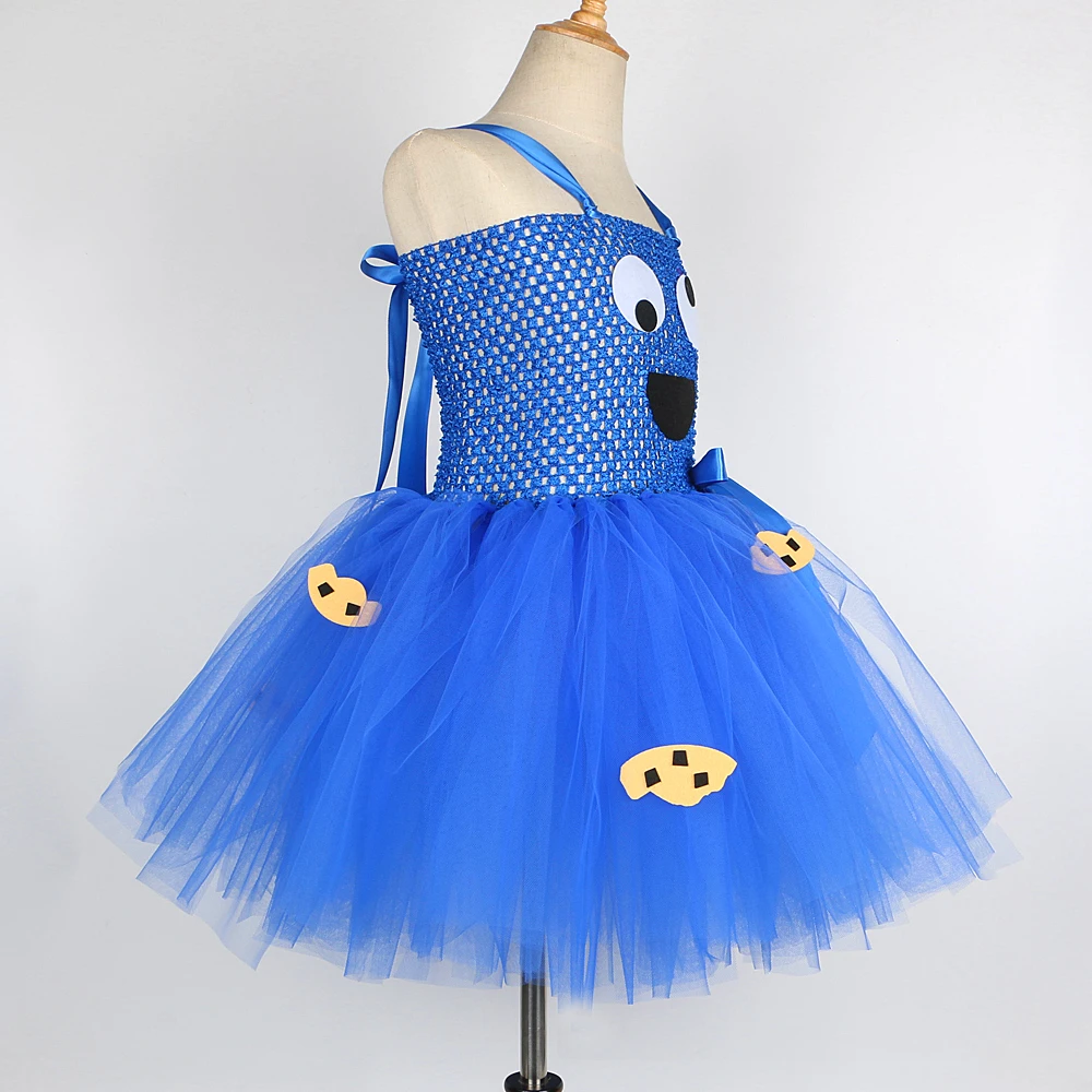 Cartoon Cookie Costumes for Girls TV Show Muppet Characters Tutu Dress Halloween Kids Birthday