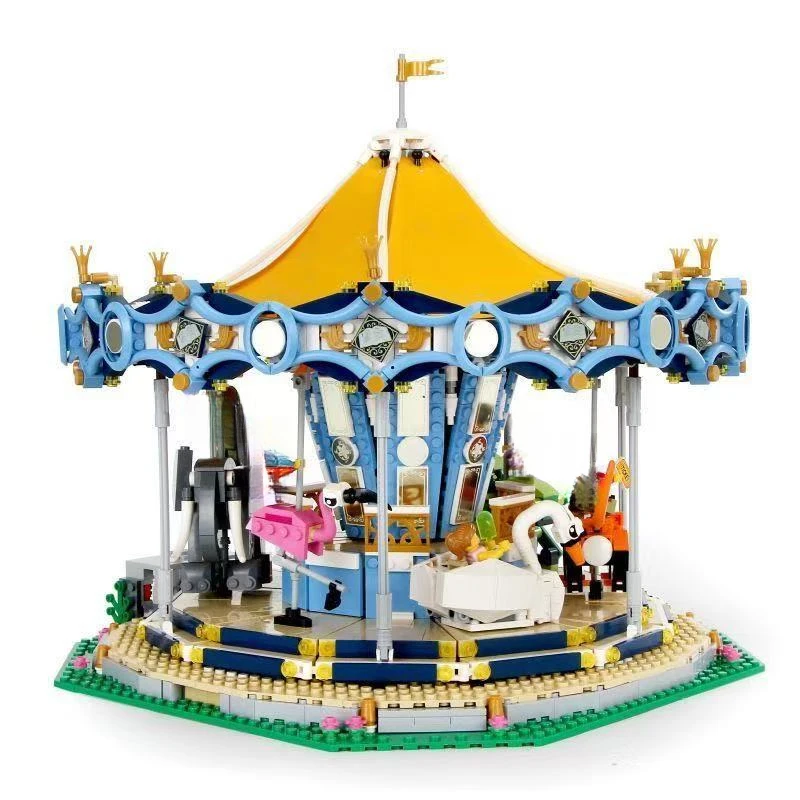 2705 Stück Kinderspielplatz großes Karussell Bausteinmodell Puzzlespielzeug geeignet für Kindergeburtstag und Weihnachten